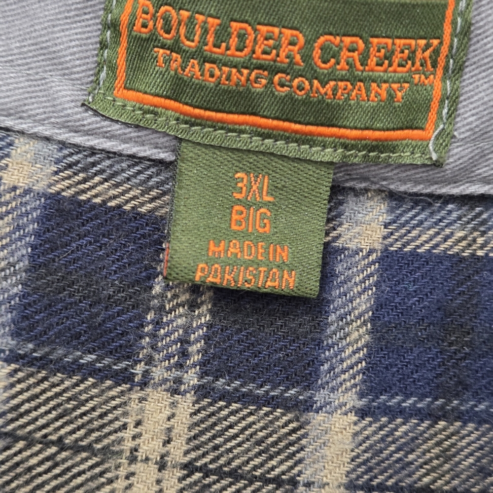 Gray BOULDER CREEK Snap Front Flannel Lined Shirt Jacket 3XL Tall - Picture 5 of 16